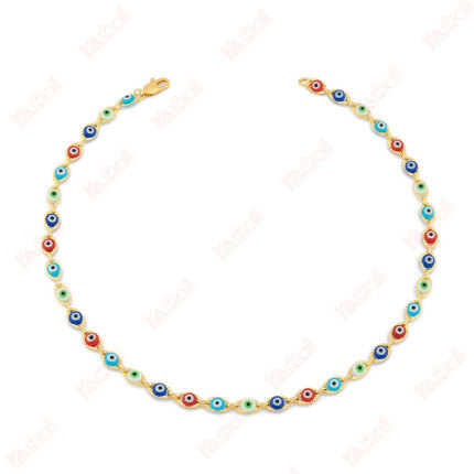 camouflage chain necklace devil's eye